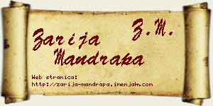 Zarija Mandrapa vizit kartica